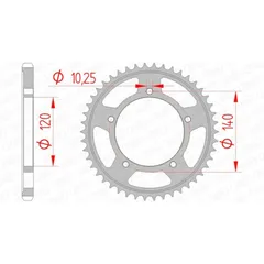 AFAM Standard Stahlritzel hinten 14604 - 525 für Suzuki, Triumph, Kawasaki 14604-47