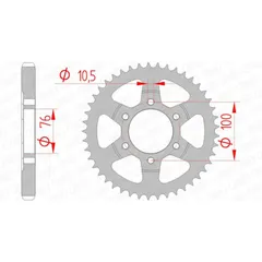 AFAM Standard Stahlritzel hinten 14902 - 530 für Suzuki GS550, GSF1200BANDIT, GSX1100