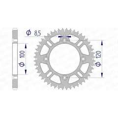 AFAM Ultraleichtes selbstreinigendes Aluminiumritzel hinten 15104 - 428 für Suzuki RM80, RM85 Yamaha YZ80, YZ85 15104+49