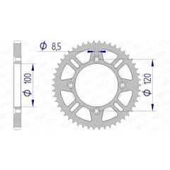 AFAM Aluminium Rear Sprocket 15104 - 428 for Suzuki RM80, RM85 Yamaha YZ80, YZ85 15104N-51