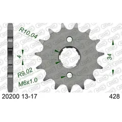 AFAM Standard Stahlritzel vorne 20200 - 428 für Honda, Daelim, Derbi 20200-13