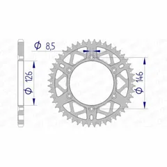 AFAM Ultraleichtes selbstreinigendes Aluminiumritzel hinten 15203 - 520 für Suzuki DR250, DR350, DR-Z250 15203+50
