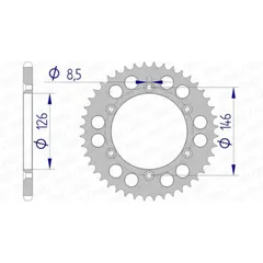 AFAM Aluminium Rear Sprocket 15203 - 520 for Suzuki DR250, DR350, DR-Z250 15203N-44