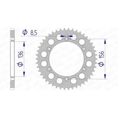 AFAM Aluminium Rear Sprocket 15206 - 520 for Husqvarna, Sherco, for: Gas Gas 15206N-43