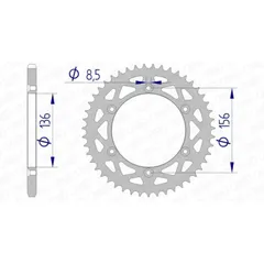 AFAM Aluminium Rear Sprocket 15206 - 520 for Husqvarna, Sherco, for: Gas Gas 15206N-47