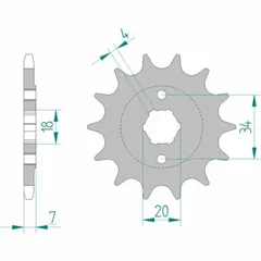 AFAM Standard Stahlritzel vorne 20202 - 520 für Honda CR125R, MTX200, XL250R Triton BAJA250