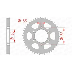 AFAM Standard Stahlritzel hinten 16201 - 428 für Kawasaki ELIMINATOR125