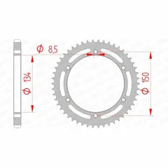 AFAM Standard Stahlritzel hinten 16203 - 428 für Kawasaki KMX125, KMX200