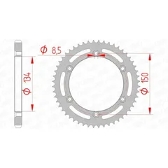 AFAM Standard Stahlritzel hinten 16207 - 428 für Kawasaki KDX125