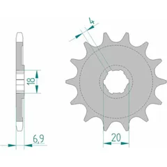 AFAM Standard Stahlritzel vorne 20204 - 520 für Honda CR125R 20204-13