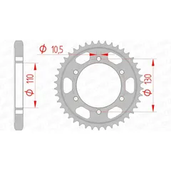 AFAM Standard Stahlritzel hinten 16502 - 530 für Kawasaki GPX600, GPZ600