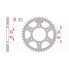 AFAM Standard Stahlritzel hinten 16504 - 520 für Kawasaki NINJAZX-6R