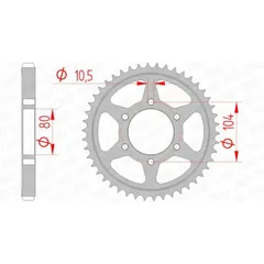 AFAM Standard Stahlritzel hinten 16604 - 530 für Kawasaki NINJAZX-12R, NINJAZX-9R, ZRX1200 16604-44
