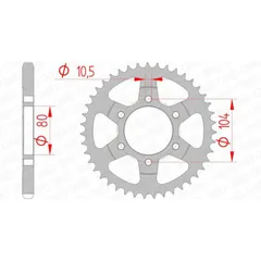 AFAM Standard Stahlritzel hinten 16610 - 525 für Kawasaki NINJAZX-10R, NINJAZX-10R, NINJAZX-10RR 16610-44