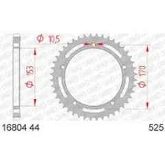 AFAM Standard Stahlritzel hinten 16804525 für Kawasaki NINJAH2, NINJAH2SX, NINJAZX-10R