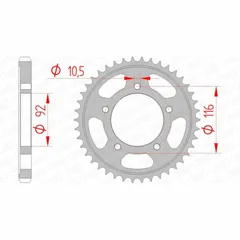 AFAM Standard Stahlritzel hinten 16900530 für Kawasaki ZZR1400 16900-42