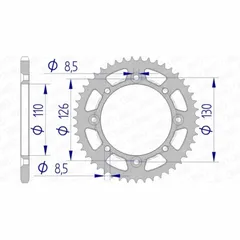 AFAM Aluminium Rear Sprocket 17107420 for Kawasaki KX60, KX65 Suzuki RM65 17107N-47