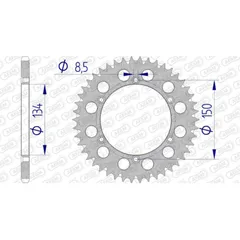 AFAM Aluminium Ultra-Light Self-Cleaning Rear Sprocket 17206520 for Kawasaki KDX200, KDX220, KDX250 Suzuki RM-Z250