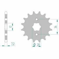 AFAM Standard Stahlritzel vorne 20209 - 428 für Honda, Rieju, Derbi 20209-18