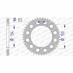 AFAM Aluminium Rear Sprocket 17206520 for Kawasaki KDX200, KDX220, KDX250 Suzuki RM-Z250 17206N-45