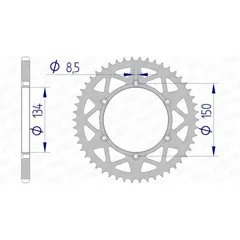 AFAM Aluminium Rear Sprocket 17206520 for Kawasaki KDX200, KDX220, KDX250 Suzuki RM-Z250 17206N-49