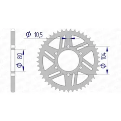 AFAM Aluminiumritzel hinten 17606520 für Kawasaki NINJA650, NINJAZX-10R, NINJAZX-10R