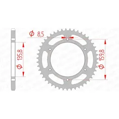 AFAM Standard Stahlritzel hinten 35304 - 520 für BMW, Aprilia, Beta 35304-44