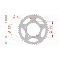 AFAM Standard Stahlritzel hinten 35801 - 520 für Aprilia PEGASO650, RS125, RS660 35801-44