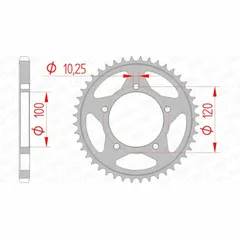 AFAM Standard Stahlritzel hinten 35802 - 525 für Aprilia CAPONORD1200, DORSODURO1200, DORSODURO750
