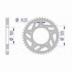 AFAM Aluminium Rear Sprocket 36802 - 525 for Aprilia RSV1000, RSV4 36802-43