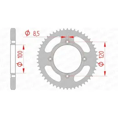 AFAM Standard Stahlritzel hinten 38200 - 428 für Beta RE1254TENDURO, RR1252T, RR1252TENDURO 38200-52