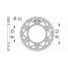 AFAM Aluminium Ultra-Light Self-Cleaning Rear Sprocket 39300 - 520 for Beta RR1252T, RR1252TENDURO, RR1254TENDURO 39300+50
