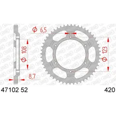 AFAM Standard Stahlritzel hinten 47102 - 420 für Cagiva MITO50 Derbi GPR50