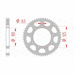 AFAM Standard Stahlritzel hinten 47200 - 428 für Rieju, Derbi, HM 47200-62