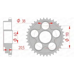 AFAM Standard Stahlritzel hinten 50605 - 525 für Ducati 916, 996, 998