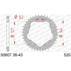 AFAM Standard Stahlritzel hinten 50607 - 520 für Ducati 748, 800MONSTER, 848