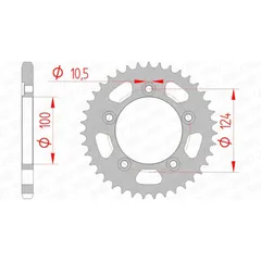AFAM Standard Stahlritzel hinten 50612 - 525 für Ducati 749, 999 50612-39