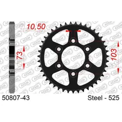 AFAM Standard Stahlritzel hinten 50807 - 525 für Ducati 950MULTISTRADA
