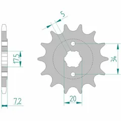 AFAM Standard Stahlritzel vorne 20305 - 520 für Honda CRF150F, CRF230F, CRF230L 20305-15