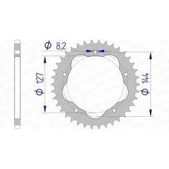 AFAM Aluminium Rear Sprocket 51607 - 520 for Ducati 1100HYPERMOTARD, 1100MULTISTRADA, 748 51607-44