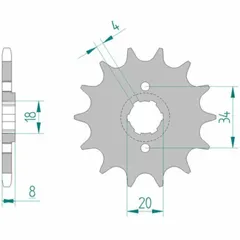 AFAM Standard Stahlritzel vorne 20306 - 520 für Honda XL350R, XR350R