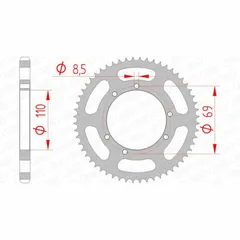 AFAM Standard Stahlritzel hinten 59104 - 428 für Sherco SE125CITYCORP, SE50, SM125CITYCORP 59104-56