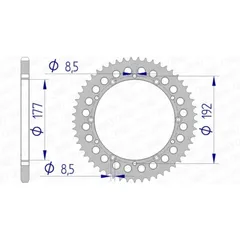 AFAM Aluminium Rear Sprocket 63300 - 520 for Husqvarna CR125, CR240, CR500 63300-53