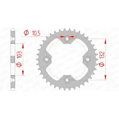 AFAM Standard Stahlritzel hinten 71305 - 520 71305-38