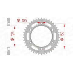 AFAM Standard Stahlritzel hinten 71800 - 525 für KTM 1050ADVENTURE, 1190ADVENTURE, 1290SUPERADVENTURE Kawasaki VULCAN900