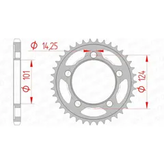 AFAM Standard Stahlritzel hinten 71801 - 525 für KTM 1190RC8, 950SUPERMOTO, 990SUPERDUKE 71801-38