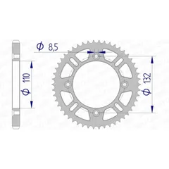 AFAM Aluminium Rear Sprocket 72102 - 428 for KTM 105SX, 85SX Husqvarna TC85 72102N-51