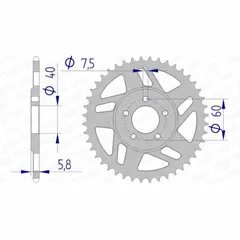 AFAM Aluminium Rear Sprocket 72103 - 415 for KTM 50SM, 50SX