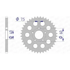 AFAM Aluminium Rear Sprocket 72105 - 415 for KTM 50SX