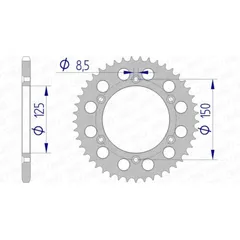 AFAM Aluminium Rear Sprocket 72304 - 520 for KTM, Husqvarna, Husaberg 72304N-44